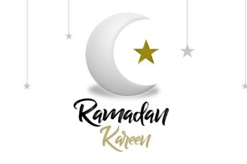 Ramadan Kareem Halbmond und Stern